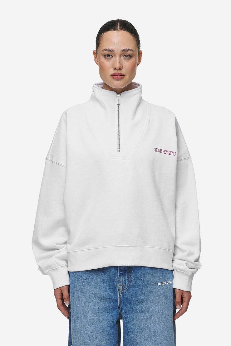 Pegador Thea Oversized Halfzip Sweater White Tiefpreis