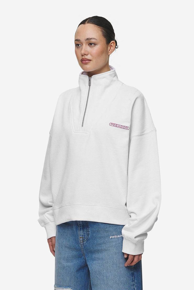 Pegador Thea Oversized Halfzip Sweater White Tiefpreis