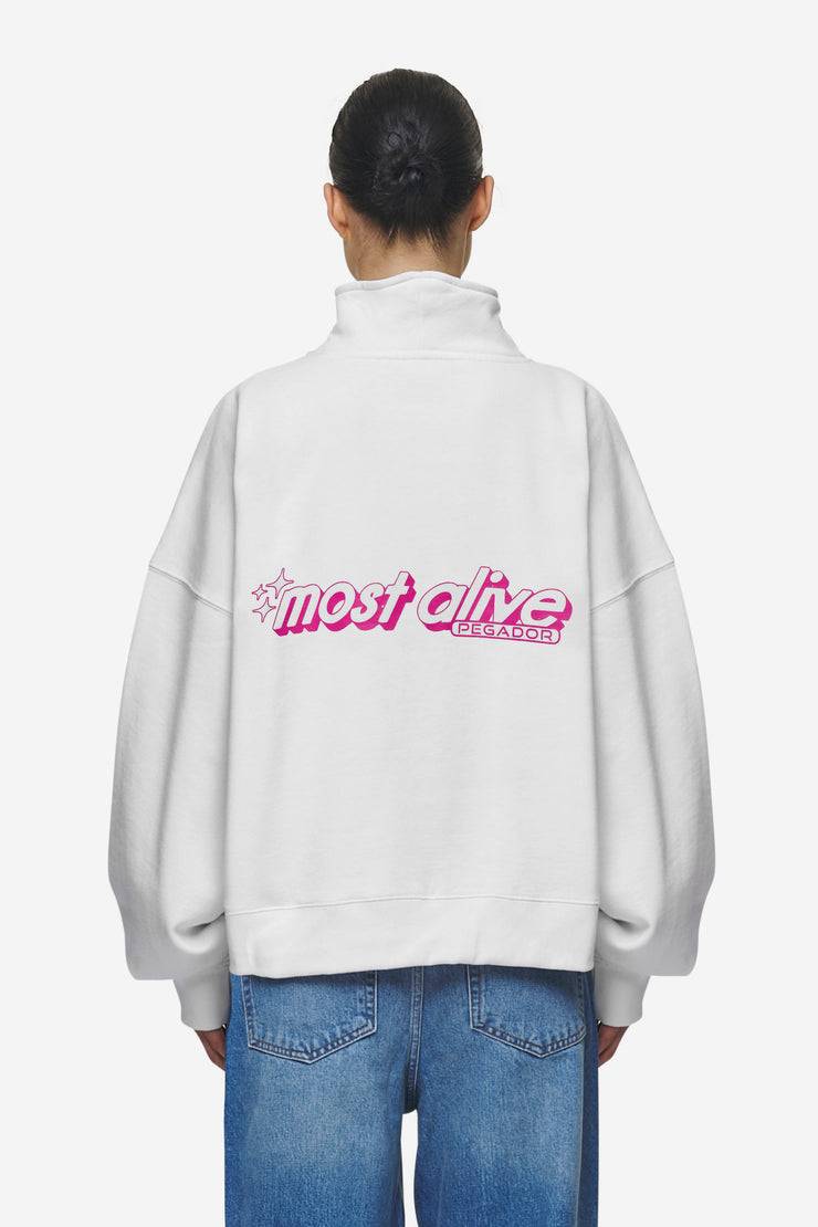 Pegador Thea Oversized Halfzip Sweater White Tiefpreis