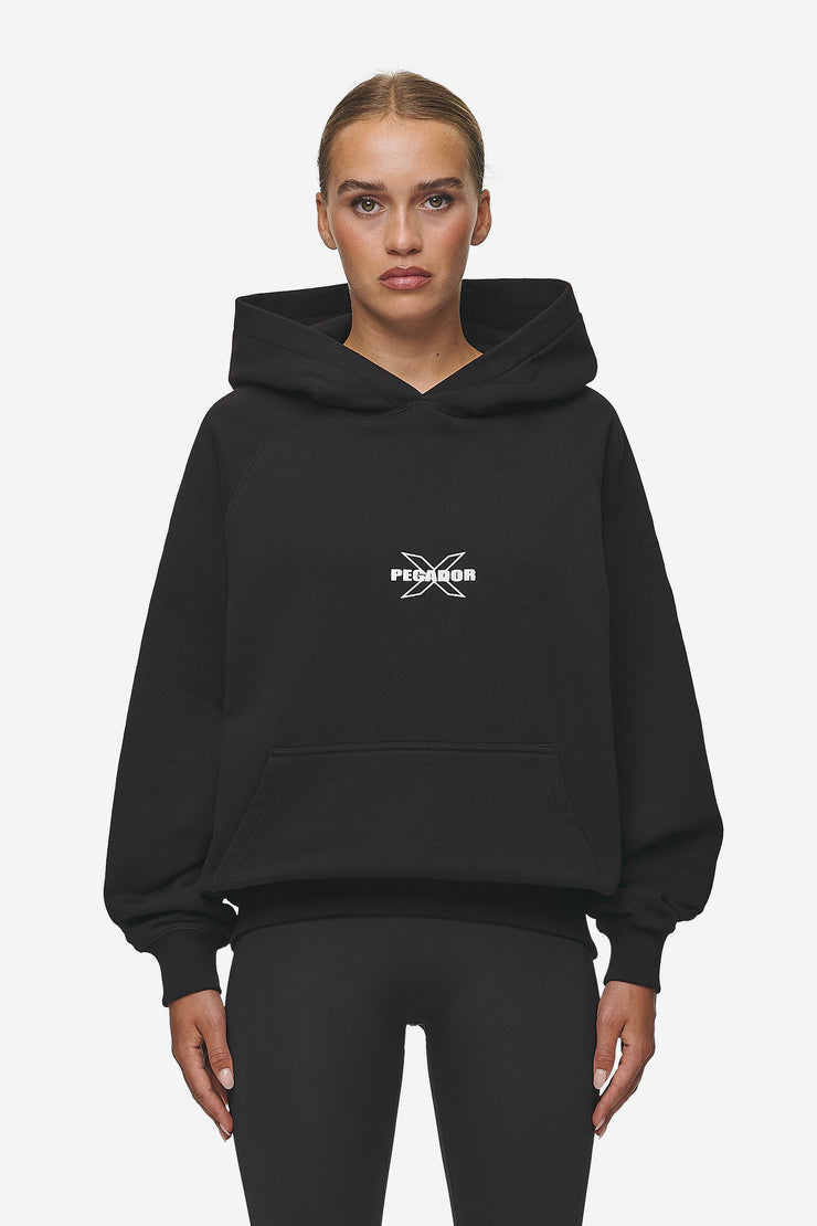 Pegador Belly Oversized Hoodie Washed Black Kostenlose Rückgabe