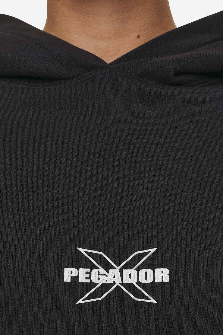 Pegador Belly Oversized Hoodie Washed Black Kostenlose Rückgabe