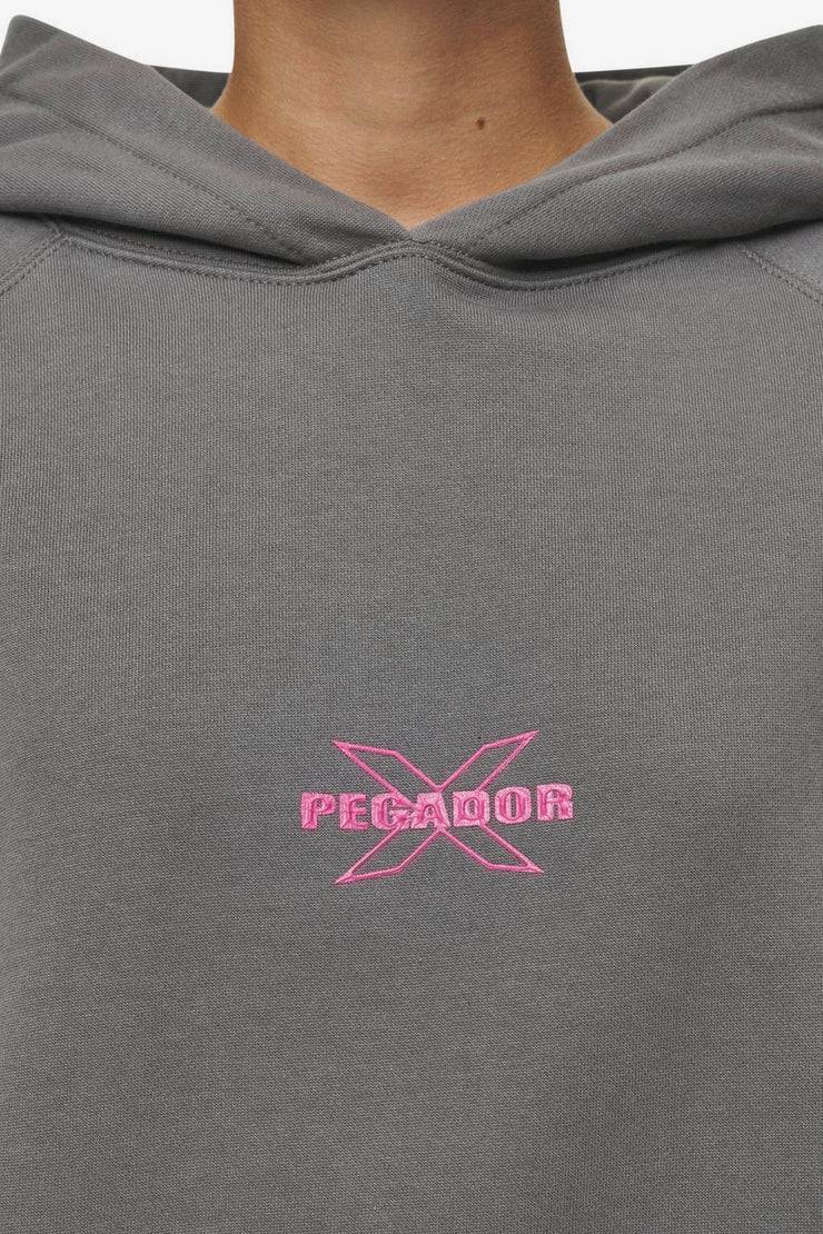 Pegador Belly Oversized Hoodie Washed Deep Grey Begrenzte Freigabe