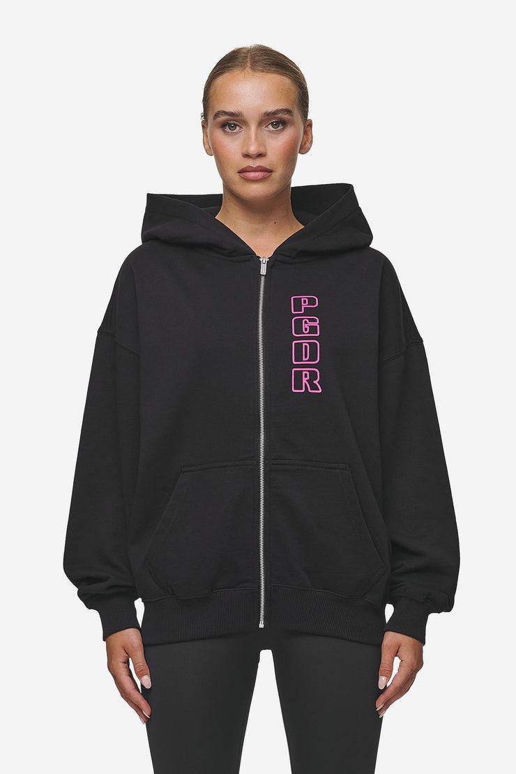 Pegador Skyla Oversized Sweat Jacket Heavy Washed Black Letzte 3 Tage
