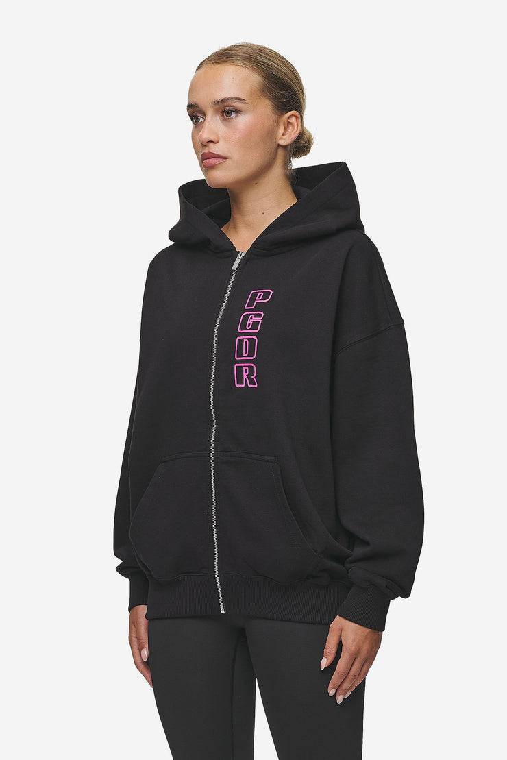 Pegador Skyla Oversized Sweat Jacket Heavy Washed Black Letzte 3 Tage