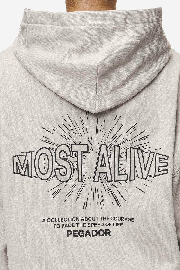 Pegador Nisa Oversized Hoodie Washed Moon Grey Sonderangebot der Fabrik