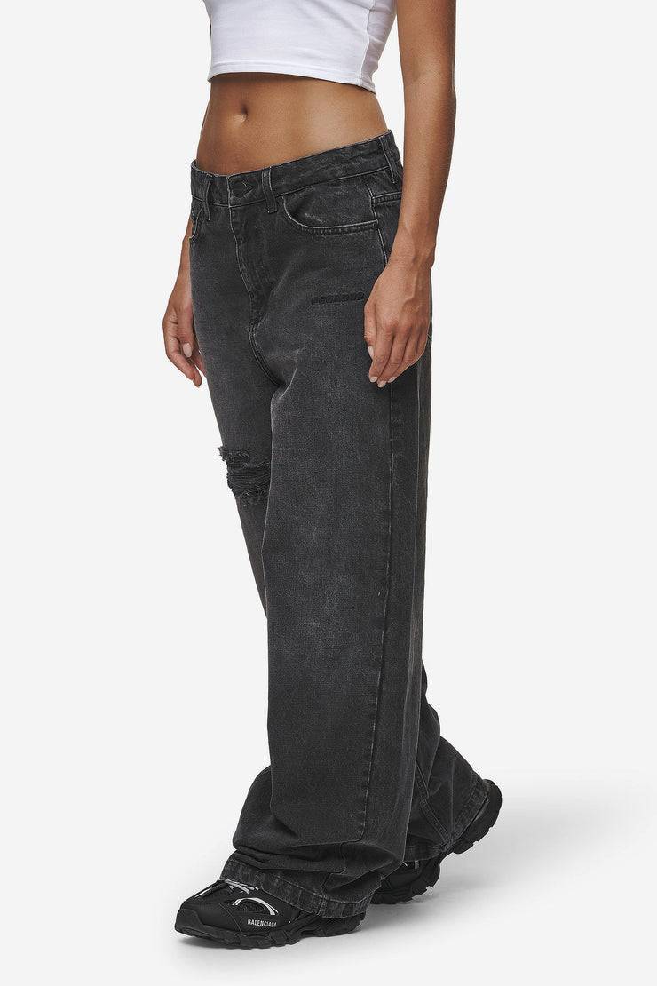 Pegador Mally Super Baggy Jeans Washed Deep Grey Super Rabatt