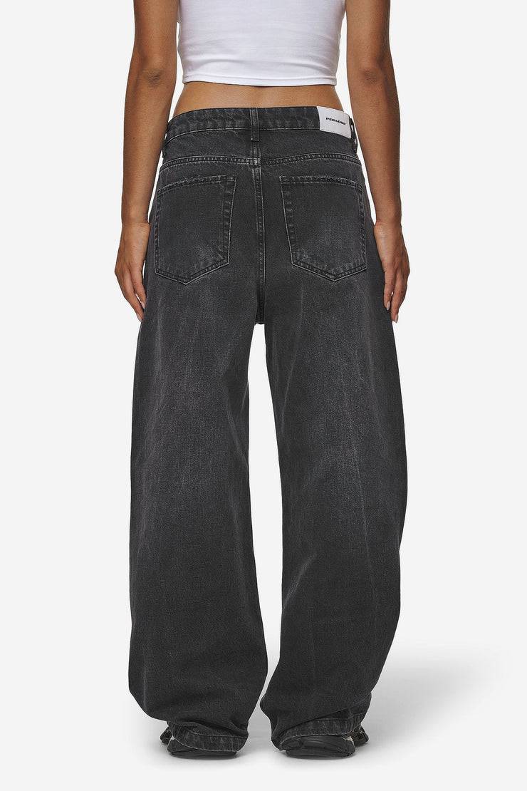 Pegador Mally Super Baggy Jeans Washed Deep Grey Super Rabatt