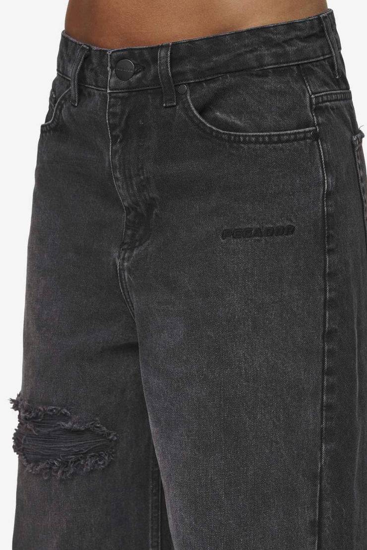 Pegador Mally Super Baggy Jeans Washed Deep Grey Super Rabatt
