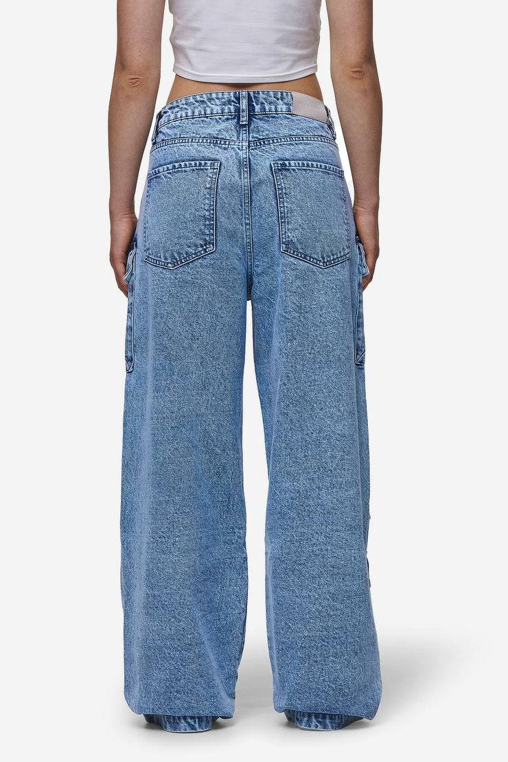 Pegador Leli High Waist Cargo Jeans Washed Denim Blue 50% Rabatt mit kostenlosem Versand