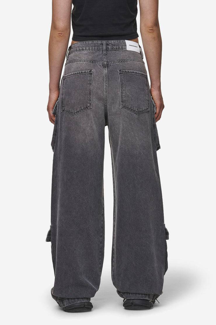 Pegador Leli High Waist Cargo Jeans Washed Deep Grey Clearance-Verkauf