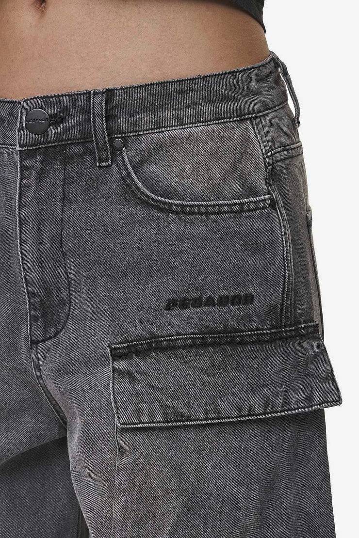 Pegador Leli High Waist Cargo Jeans Washed Deep Grey Clearance-Verkauf