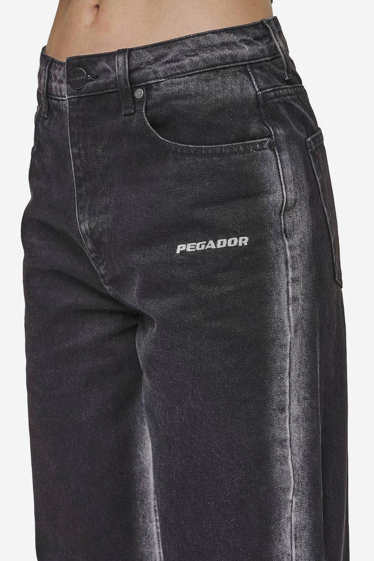 Pegador Gina Sprayed Wide Leg Jeans Washed Black White Kostenloser Versand international