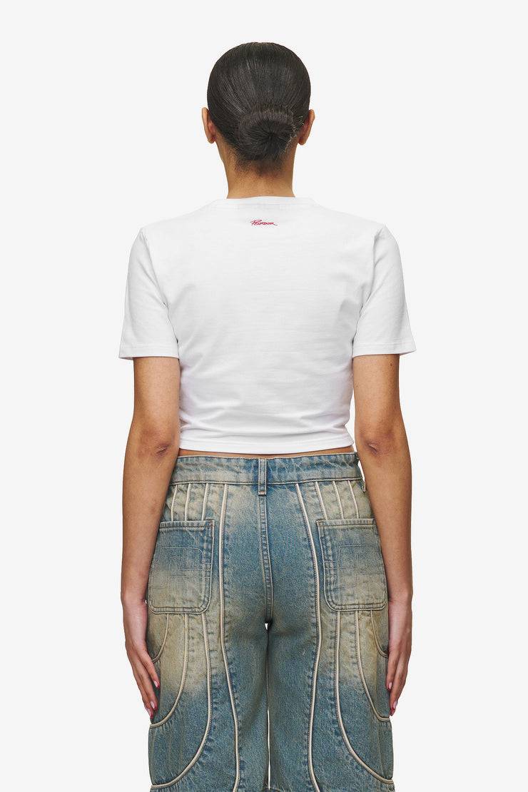 Pegador Jayde Baby Tee White Red Fabrikladen