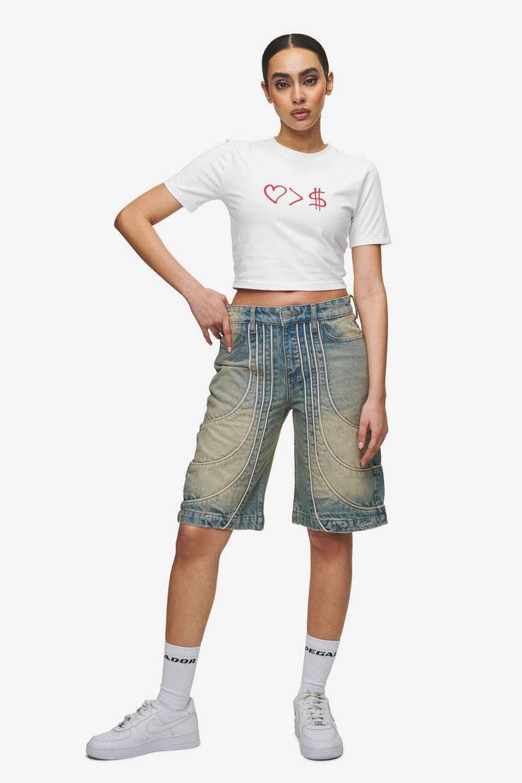 Pegador Jayde Baby Tee White Red Fabrikladen