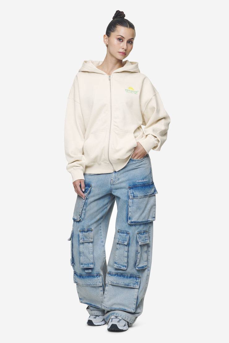 Pegador Celina High Waist Cargo Jeans Washed Pale Blue Günstig kaufen