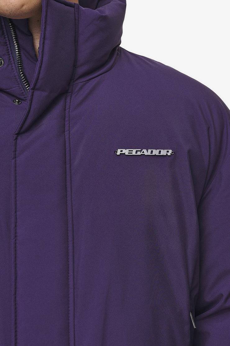 Pegador Lavoy Cropped Boxy Puffer Jacket Deep Purple Online Outlet