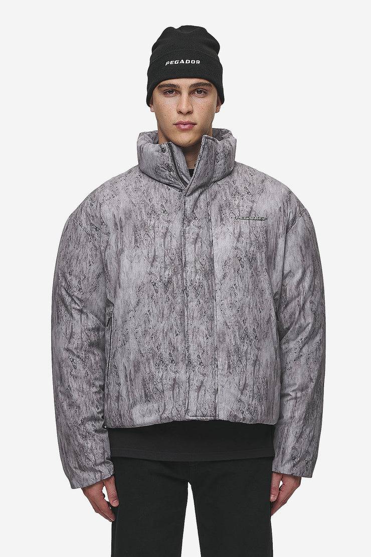 Pegador Lavoy Ripstop Crushed Cropped Boxy Puffer Jacket Steel Grey Zeitlich begrenztes Angebot