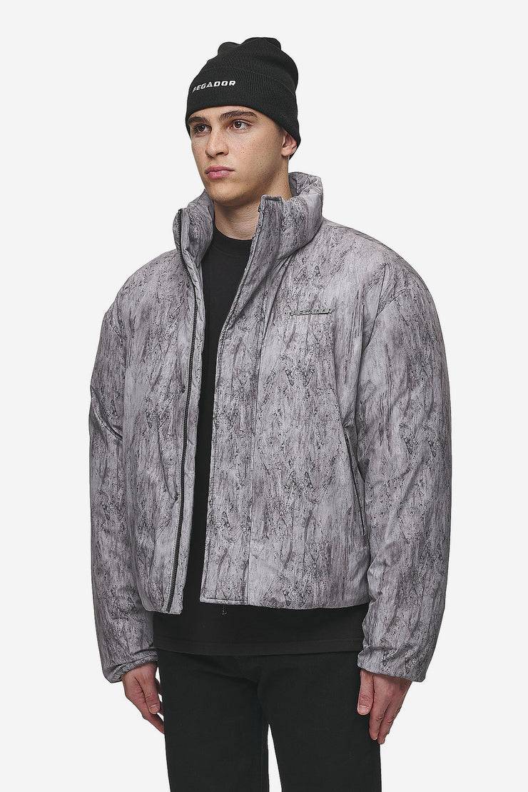 Pegador Lavoy Ripstop Crushed Cropped Boxy Puffer Jacket Steel Grey Zeitlich begrenztes Angebot