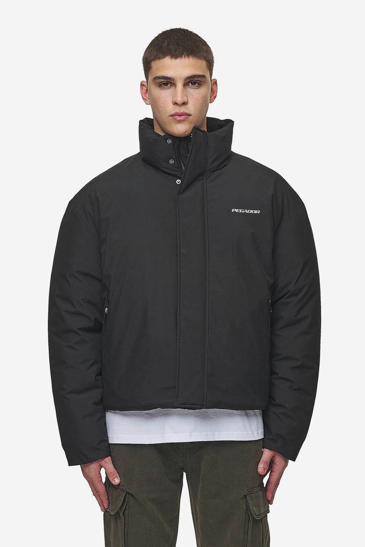 Pegador Lavoy Cropped Boxy Puffer Jacket Black Blitzangebot