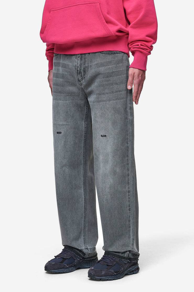 Pegador Barrow Wide Baggy Jeans Washed Anthracite Tägliche Deals