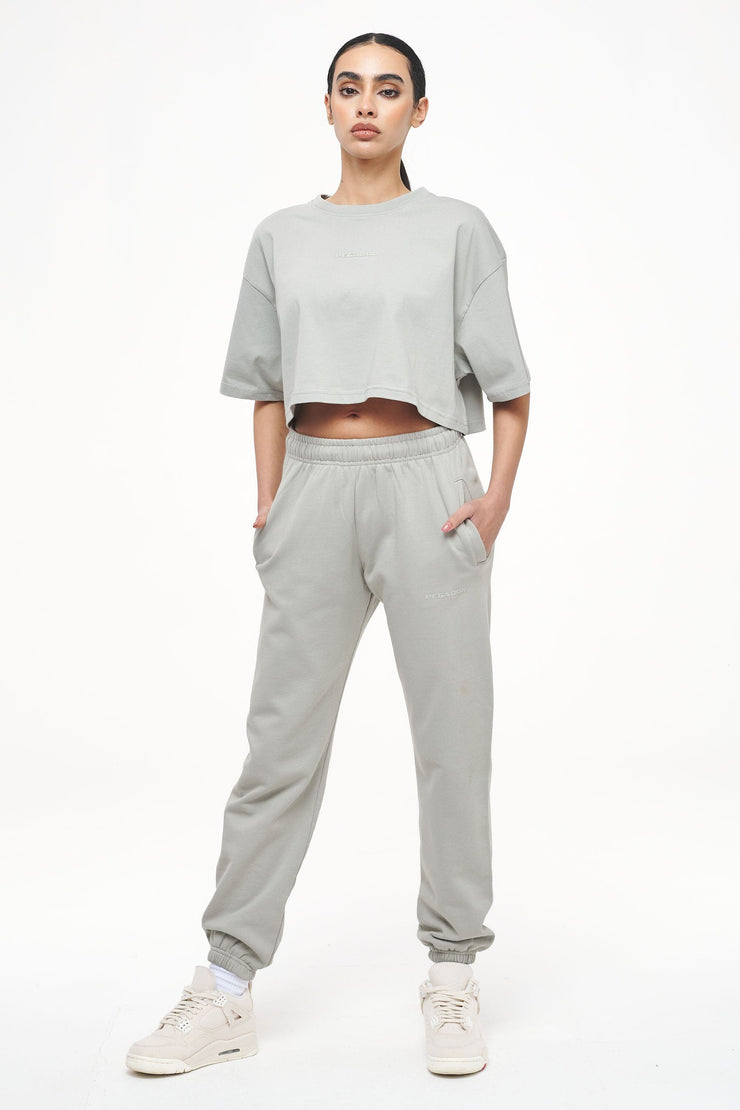 Pegador Grace High Waisted Sweat Pants Vintage Washed Quiet Gray Flash Sale