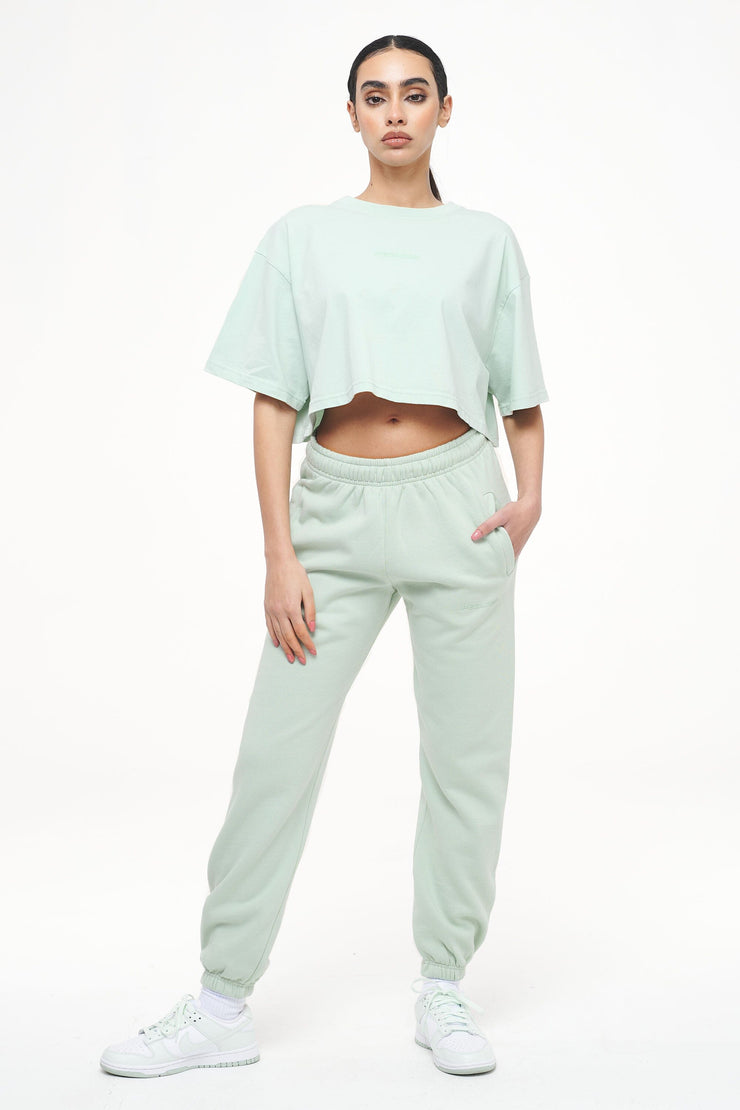 Pegador Grace High Waisted Sweat Pants Vintage Washed Milky Green Gum Begrenztes Angebot