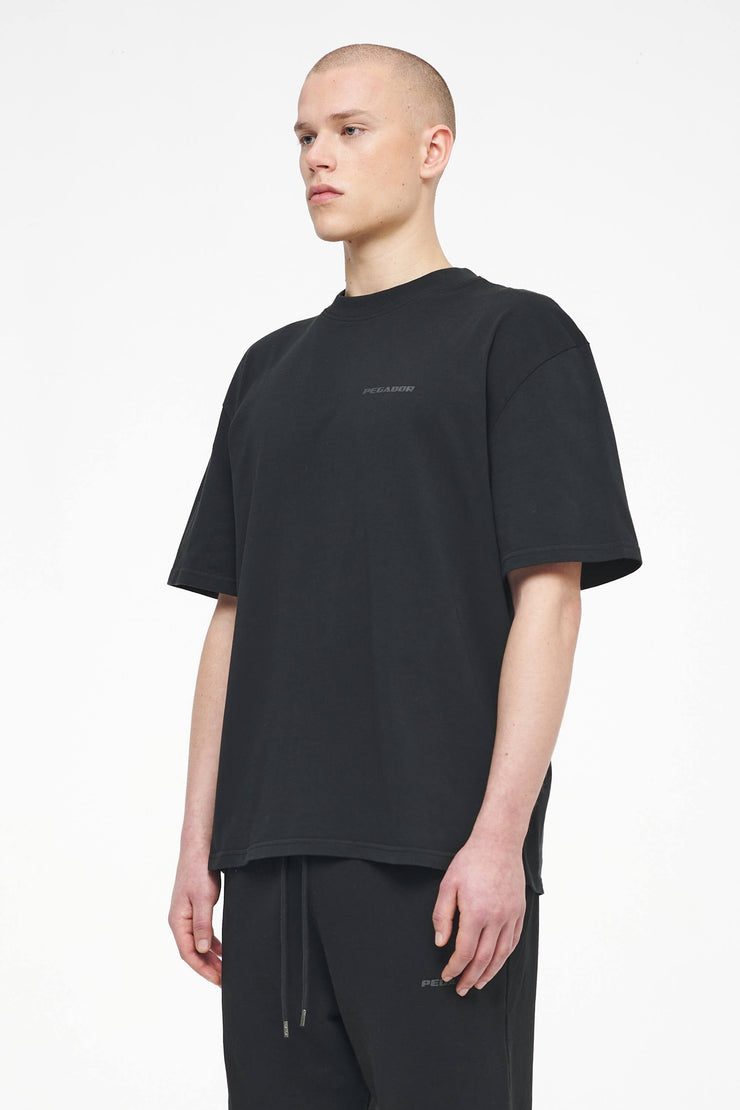 Pegador Logo Oversized Tee Vintage Washed Black Ink Gum Saisonschlussverkauf