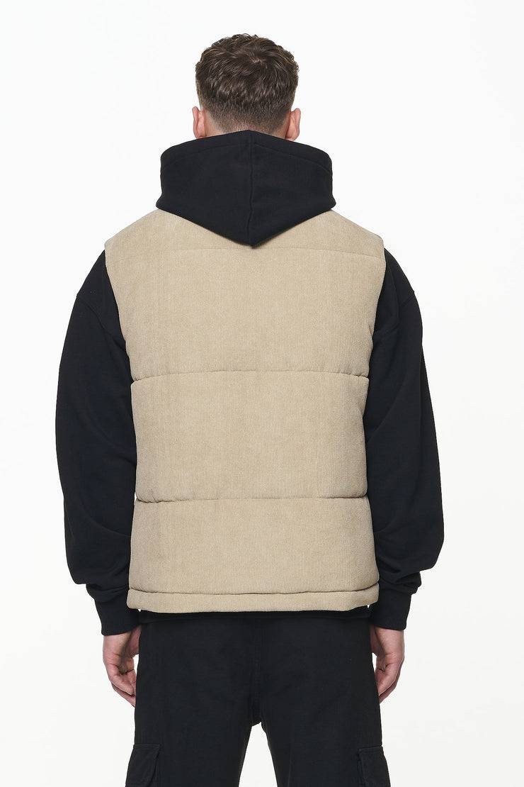 Pegador Bardon Cord Puffer Vest Sand Vatertagsangebot
