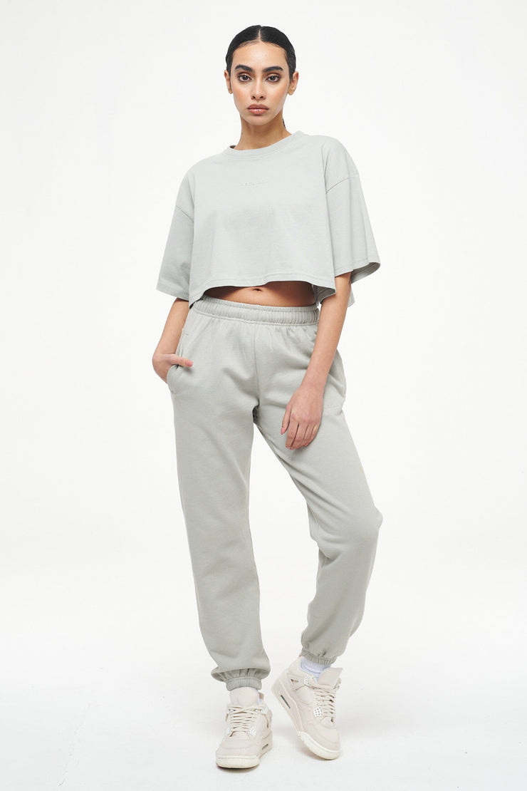 Pegador Layla Oversized Cropped Tee Vintage Washed Quiet Gray Gum Super Sparpreis