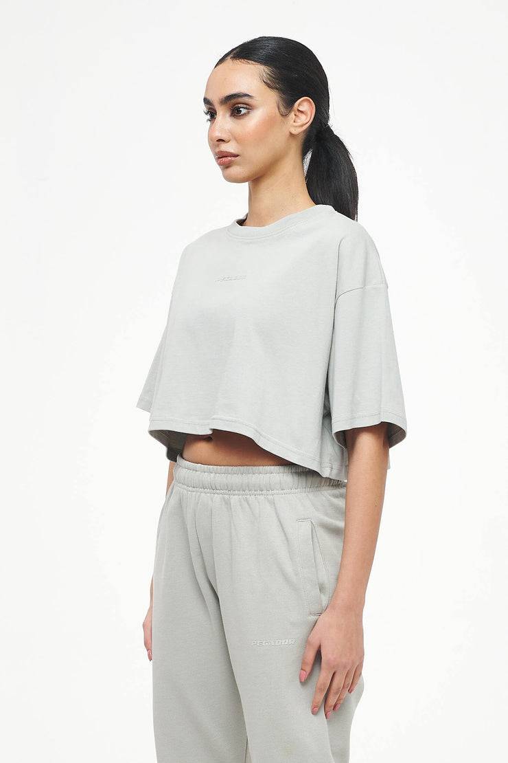 Pegador Layla Oversized Cropped Tee Vintage Washed Quiet Gray Gum Super Sparpreis
