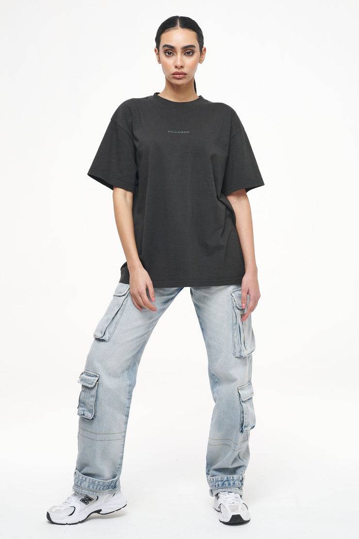 Pegador Beverly Oversized Tee Vintage Washed Iron Grey Gum Begrenzte Freigabe