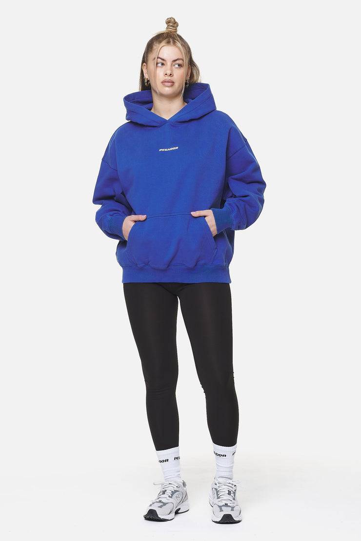 Pegador Clarita Logo Oversized Hoodie Washed True Blue White Gum Kostenloser Versand international