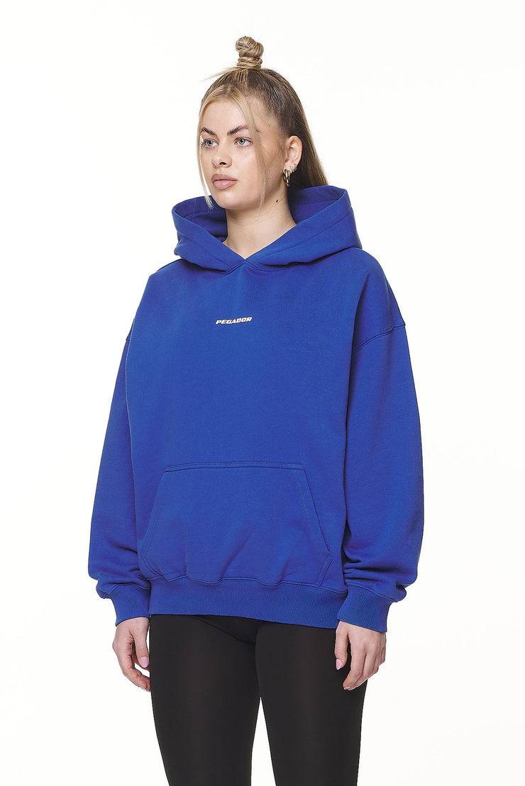 Pegador Clarita Logo Oversized Hoodie Washed True Blue White Gum Kostenloser Versand international