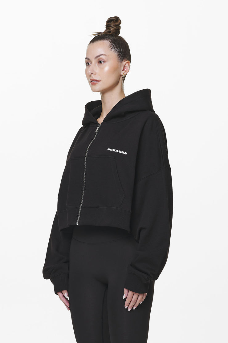 Pegador Marla Cropped Zip Hoodie Black Gum Rabatte dieses Monats
