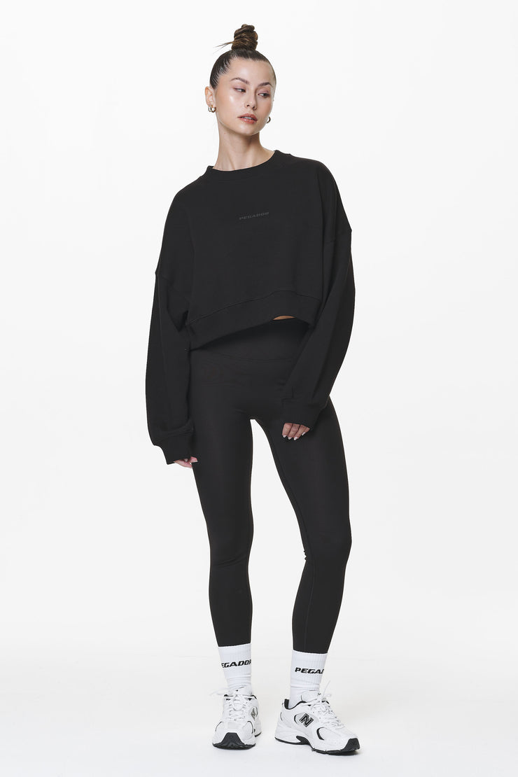 Pegador Londa Cropped Oversized Sweater Black Gum 2025