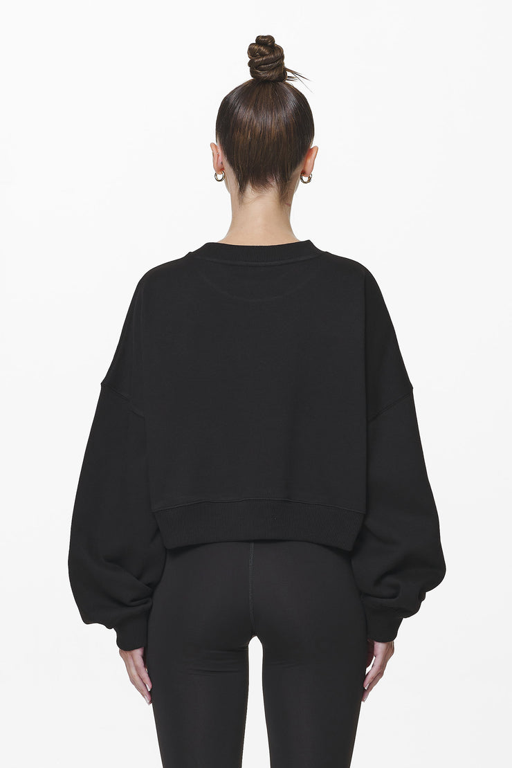 Pegador Londa Cropped Oversized Sweater Black Gum 2025