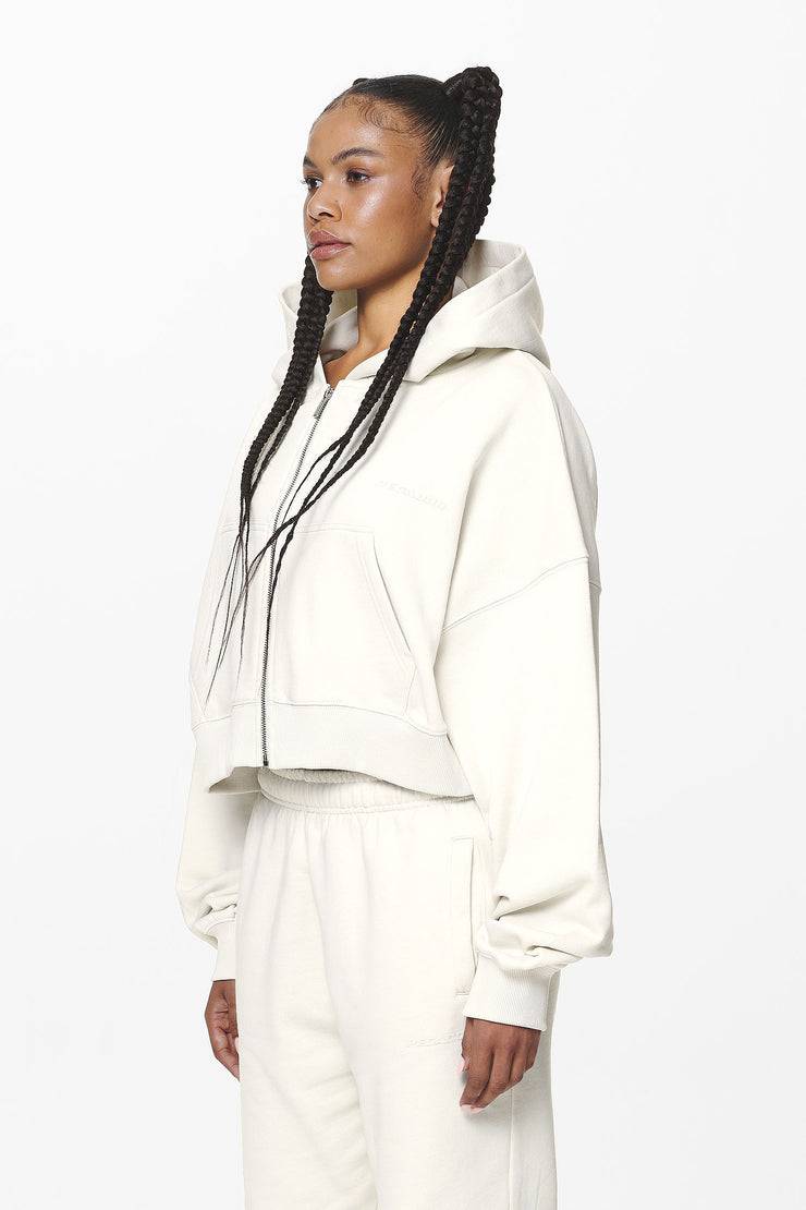 Pegador Marla Cropped Zip Hoodie Washed Salty Cream Gum Hotsell