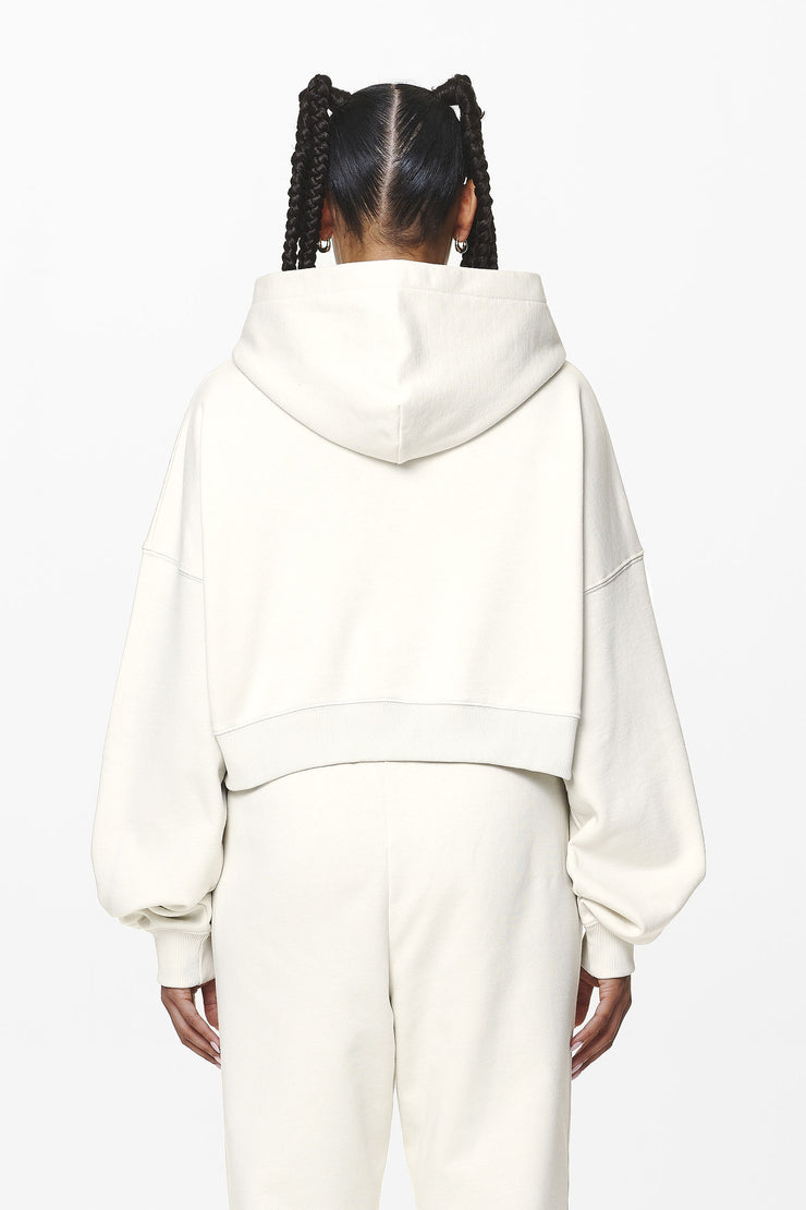Pegador Marla Cropped Zip Hoodie Washed Salty Cream Gum Hotsell
