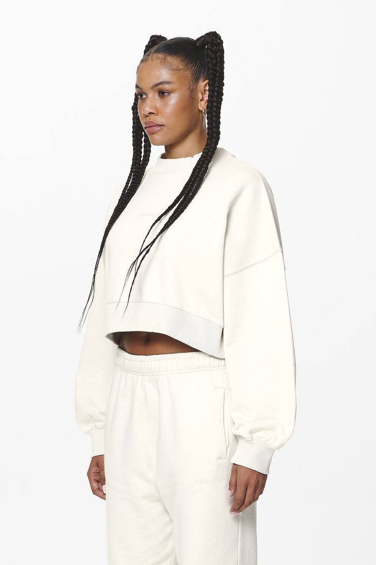 Pegador Londa Cropped Oversized Sweater Washed Salty Cream Gum im Angebot