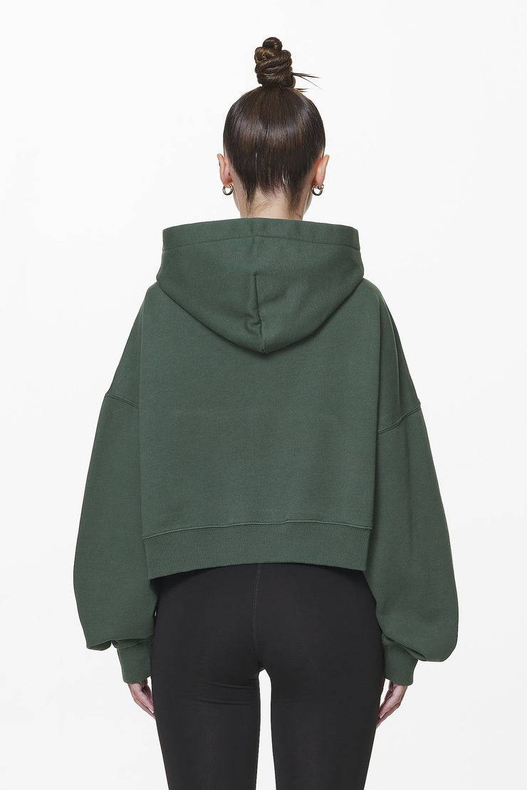 Pegador Salita Oversized Cropped Hoodie Washed Sage Green Gum Fabrikverkauf