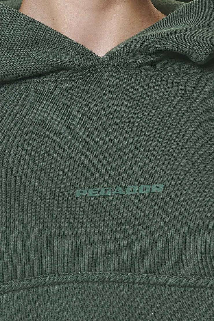 Pegador Salita Oversized Cropped Hoodie Washed Sage Green Gum Fabrikverkauf