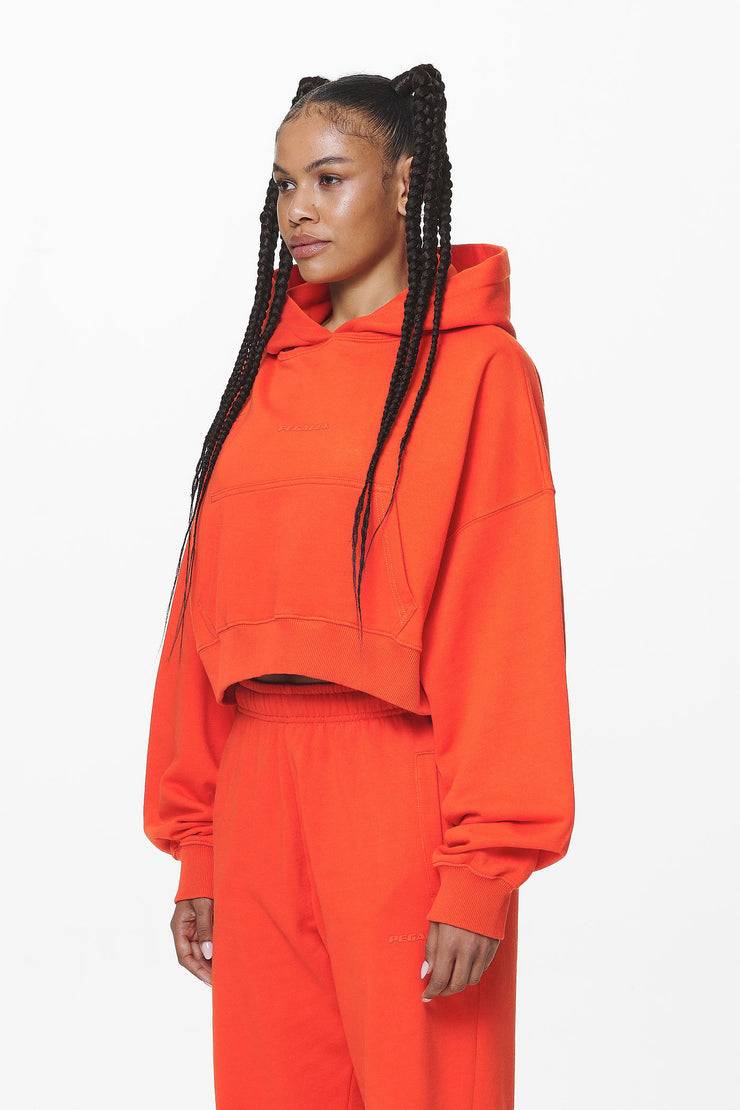 Pegador Salita Oversized Cropped Hoodie Washed Signal Red Gum Fabrik Onlineshop