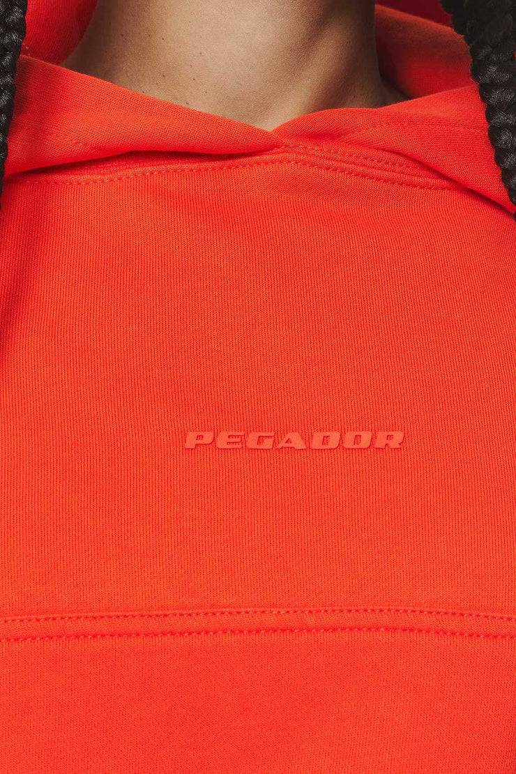Pegador Salita Oversized Cropped Hoodie Washed Signal Red Gum Fabrik Onlineshop