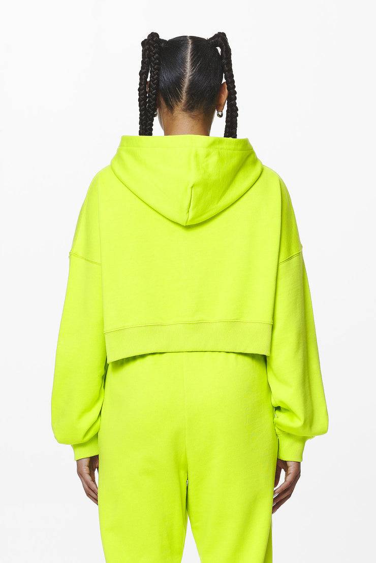 Pegador Marla Cropped Zip Hoodie Washed Lime Yellow Gum Sonderangebot
