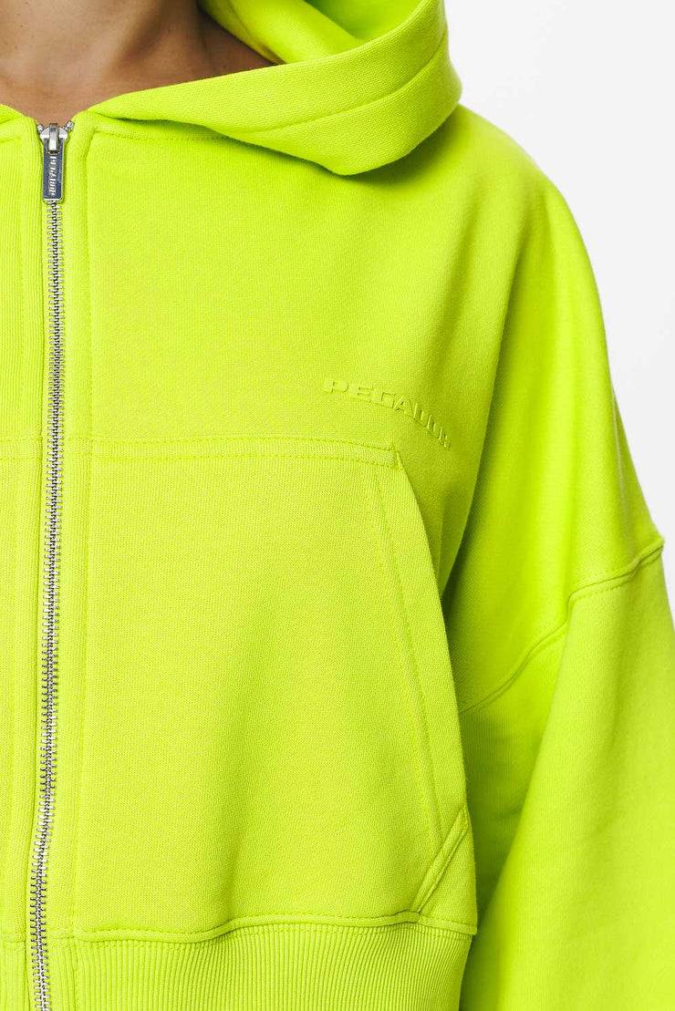 Pegador Marla Cropped Zip Hoodie Washed Lime Yellow Gum Sonderangebot