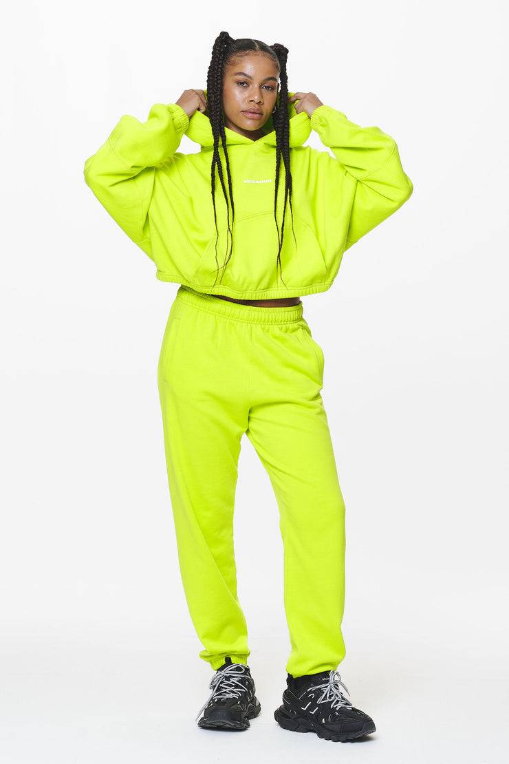Pegador Villa High Waisted Sweat Pants Washed Lime Yellow Gum Rabatt