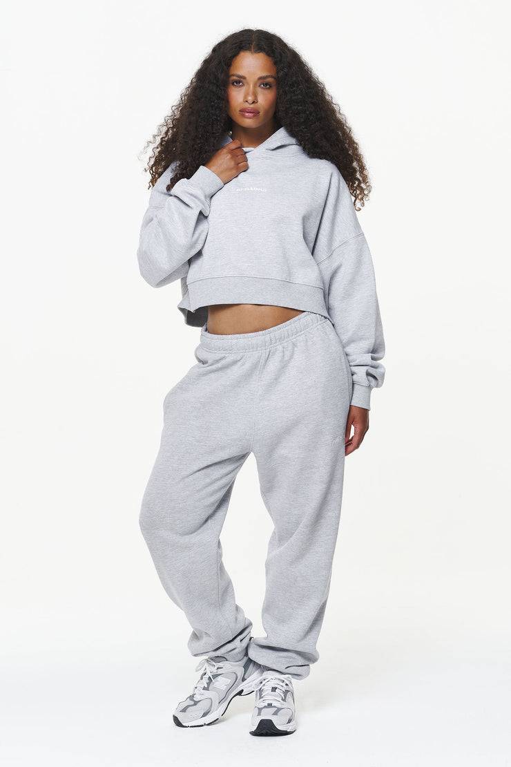 Pegador Chancery Oversized Cropped Hoodie Grey Melange Günstig kaufen