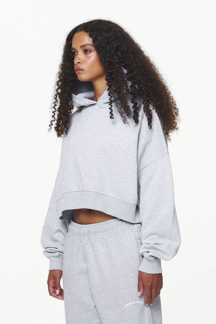 Pegador Chancery Oversized Cropped Hoodie Grey Melange Günstig kaufen