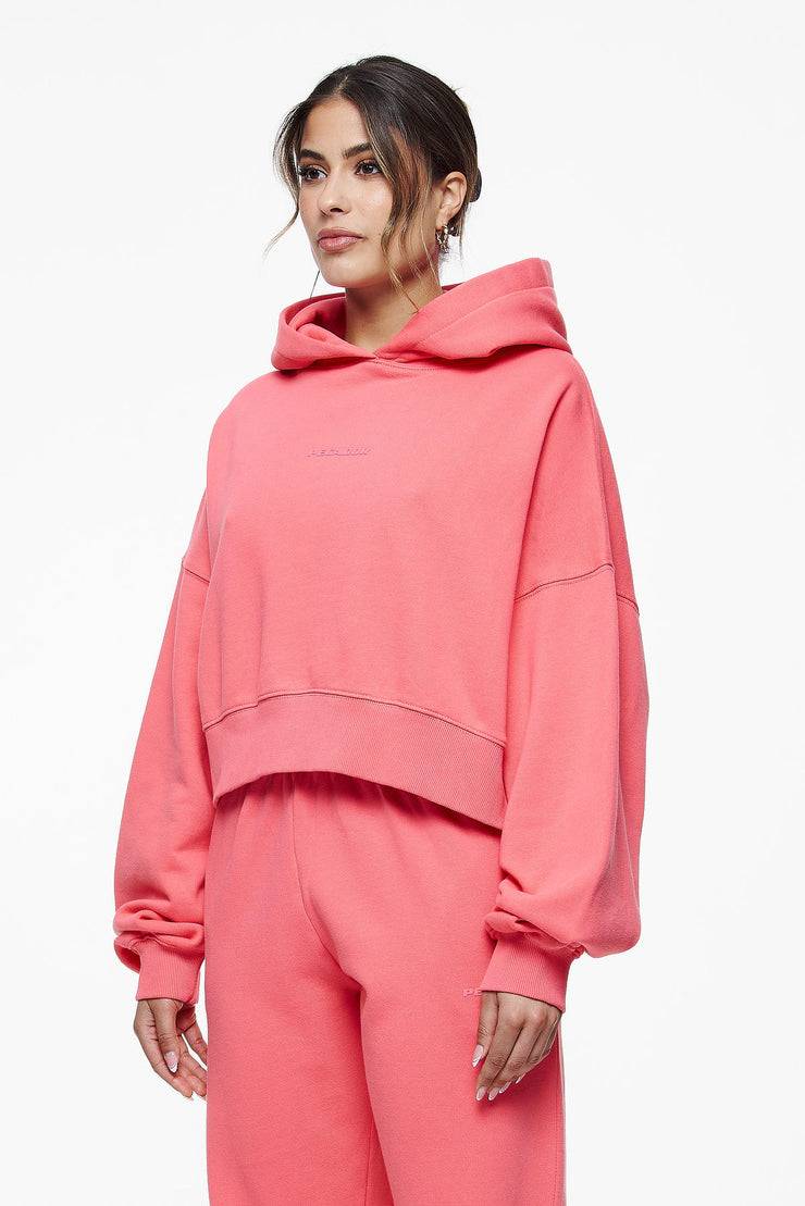 Pegador Salita Oversized Cropped Hoodie Vintage Washed Strawberry Gum Preisnachlass