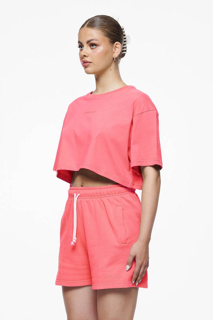 Pegador Layla Oversized Cropped Tee Vintage Washed Strawberry Gum Saisonschlussverkauf